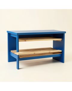Laurel Bridge Shoe Storage Bench - Blue (synthetic illustration; no displayed measurements)