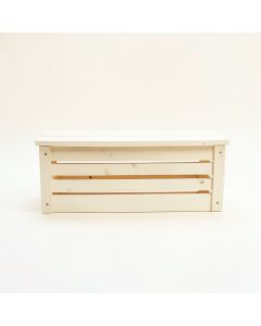 Clay Bridge Narrow Outdoor Storage Bench - Ivory (synthetic illustration; no displayed measurements)