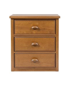 Aundraya 3 - Drawer Solid Wood Nightstand In Light Brown (synthetic illustration; no displayed measurements)