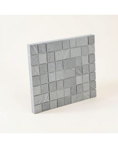 Random Sized Wood Mosaic Tile In Gray (synthetic illustration; no displayed measurements)