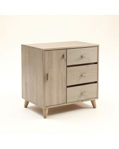 Poplin 36 In . Vanity With Furniture Legs , 1 Door And 3 Drawers On Right (synthetic illustration; no displayed measurements)