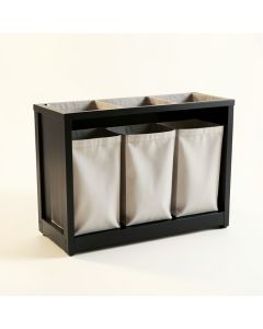 Slate Brook Laundry Sorting Station With Plain Removable Bags - Black (synthetic illustration; no displayed measurements)