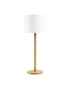 Pine Dale Floor Lamp With A Plain Fabric Shade - White