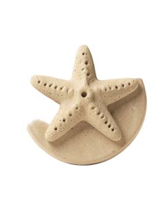 6 '' X 6 '' Cement Star Fish Fossil Impression Medallion Tile In Buff (synthetic illustration; no displayed measurements)