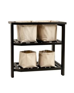 Willow Canyon Laundry Sorting Station With Plain Removable Bags - Black