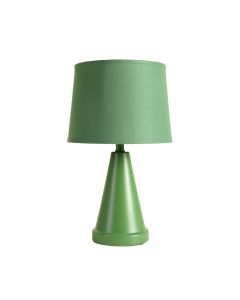 Slate Crest Table Lamp With A Plain Fabric Shade - Green