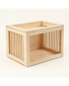 Juniper Field Empty Furniture-Style Pet Crate - Beige (synthetic illustration; no displayed measurements)