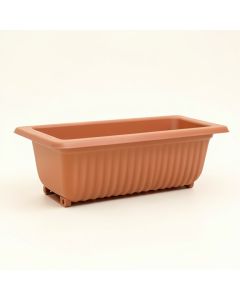 Dawn Bluff Empty Railing Planter With Integral Brackets - Terracotta (synthetic illustration; no displayed measurements)