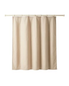 Field Bridge Shower Curtain Hanging Flat From A Plain Rod - Beige (synthetic illustration; no displayed measurements)