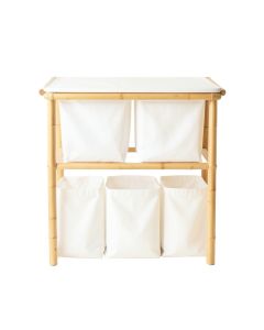 Oak Bridge Laundry Sorting Station With Plain Removable Bags - White (synthetic illustration; no displayed measurements)