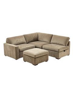 Pontus 166 '' Wide Microfiber/Microsuede Left Hand Facing Modular Corner Sectional With Ottoman