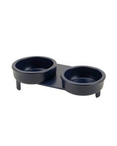 Reed Crossing Pet Feeding Stand With Two Plain Empty Bowls - Navy (synthetic illustration; no displayed measurements)