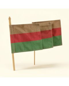 Holidays Home Camper 2-Sided Burlap 18 X 13 In . Flag Set (synthetic illustration; no displayed measurements)