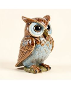 Lucker Spring Glazed Owl Garden Statue (synthetic illustration; no displayed measurements)