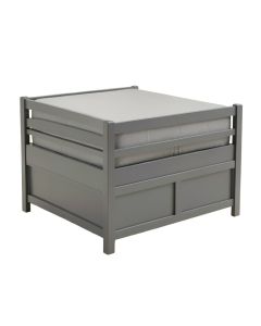 Bestar Versatile 105W Queen Murphy Bed With Shelving Unit ( 103W ) In Deep Grey (synthetic illustration; no displayed measurements)