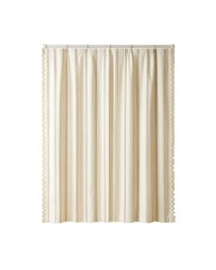 Meadow Dell Shower Curtain Hanging Flat From A Plain Rod - Cream (synthetic illustration; no displayed measurements)