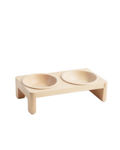 Juniper Crest Pet Feeding Stand With Two Plain Empty Bowls - Beige