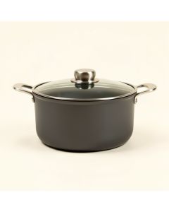 Ayesha Home Collection Hard-Anodized Nonstick Saucepan With Lid , 3-Quart (synthetic illustration; no displayed measurements)