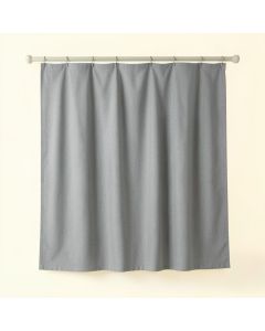 Cedar Bridge Shower Curtain Hanging Flat From A Plain Rod - Gray (synthetic illustration; no displayed measurements)