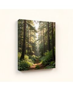 Beautiful Forest Morning Panorama - Wrapped Canvas Photographic Print (synthetic illustration; no displayed measurements)