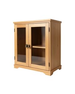 Buffet Storage Cabinet With Single Glass Doors And Unique Bell Handle