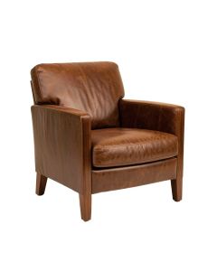 Wallace 34 '' Wide Full Grain Leather Armchair (synthetic illustration; no displayed measurements)