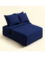 Navy Blue Bedding Set With Sheet & Covers (synthetic illustration; no displayed measurements)