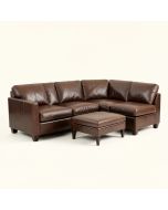 Adamski 103 '' Wide Faux Leather Left Hand Facing Sofa & Chaise With Ottoman (synthetic illustration; no displayed measurements)
