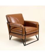 Letcher 33 '' Wide Top Grain Leather Armchair (synthetic illustration; no displayed measurements)