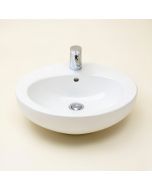 White Ceramic Oval Undermount Bathroom Sink With Overflow (synthetic illustration; no displayed measurements)