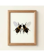 Two Bees Framed Painting Print On Gallery Wrapped Canvas (synthetic illustration; no displayed measurements)