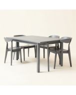 Alessia 5 - Piece Eucalyptus Solid Wood Dining Set (synthetic illustration; no displayed measurements)
