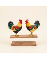 4 Piece Rooster Shelf Sitter Figurine Set (synthetic illustration; no displayed measurements)