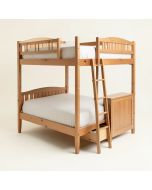 Hazzard Twin Over Full Solid Wood Standard Bunk Bed With Bookcase With Trundle And With Shelves (synthetic illustration; no displayed measurements)