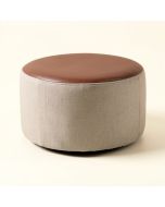 Garonzik Faux Leather Round Storage Ottoman (synthetic illustration; no displayed measurements)