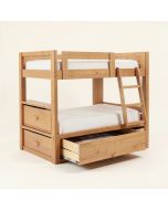 Tena Twin Over Full Bunk Bed With Trundle , Shelves And 4 Drawers (synthetic illustration; no displayed measurements)
