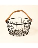 Oval Wire Basket With Wooden Handles (synthetic illustration; no displayed measurements)