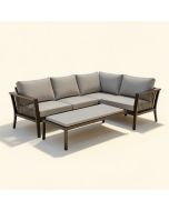 Outdoor 4 Piece Aluminum Sofa Conversation Set , Patio Furniture Seating Group With Cushions (synthetic illustration; no displayed measurements)
