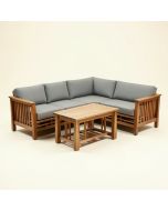 Winston Porter 4Pcs Wooden Patio Furniture Set Table & Sectional Sofa Garden (synthetic illustration; no displayed measurements)