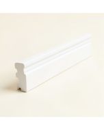 High Density Polyurethane , Primed White 7 7/8 '' H X 78 '' W X 5/8 '' D Chair Rail (synthetic illustration; no displayed measurements)