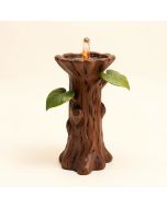 Resin Tree Trunk And 3 Leaves Fountain With Led Light (synthetic illustration; no displayed measurements)