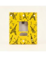 Eiffel Towel Wine Glasseseasonss And Bottle On Music Notes Bon Voyage 1-Gang Toggle Light Switch Wall Plate (synthetic illustration; no displayed measurements)