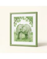 Nursery Elephant Framed Painting Print (synthetic illustration; no displayed measurements)