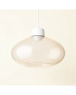 Dunlevy 8.5 '' H Glass Oval Pendant Shade ( Screw On ) In White/Beige (synthetic illustration; no displayed measurements)