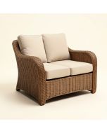 Tegan 70 '' Wide Outdoor Wicker Loveseat With Cushions (synthetic illustration; no displayed measurements)