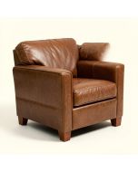 Crutchfield 33.5 '' Wide Top Grain Leather Armchair (synthetic illustration; no displayed measurements)