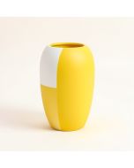 Moby White/Yellow 16 '' Outdoor Resin Floor Vase (synthetic illustration; no displayed measurements)