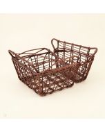 2 Piece Wire/Wood Basket Set (synthetic illustration; no displayed measurements)
