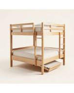 Pertev Twin Extra Long Over Full Standard Bunk Bed With Bookcase And Trundle By Virubi (synthetic illustration; no displayed measurements)