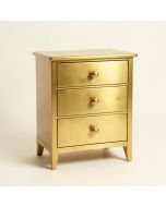 Three-Drawer Solid Wood Nightstand (synthetic illustration; no displayed measurements)